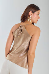 Blusa de tiras escote babero fantasía