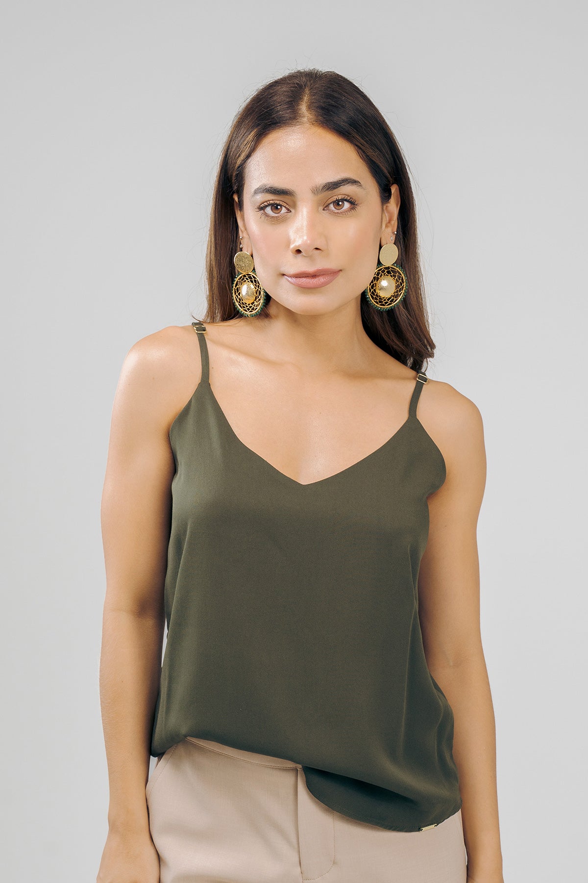 Blusa tiras escote V en rayon