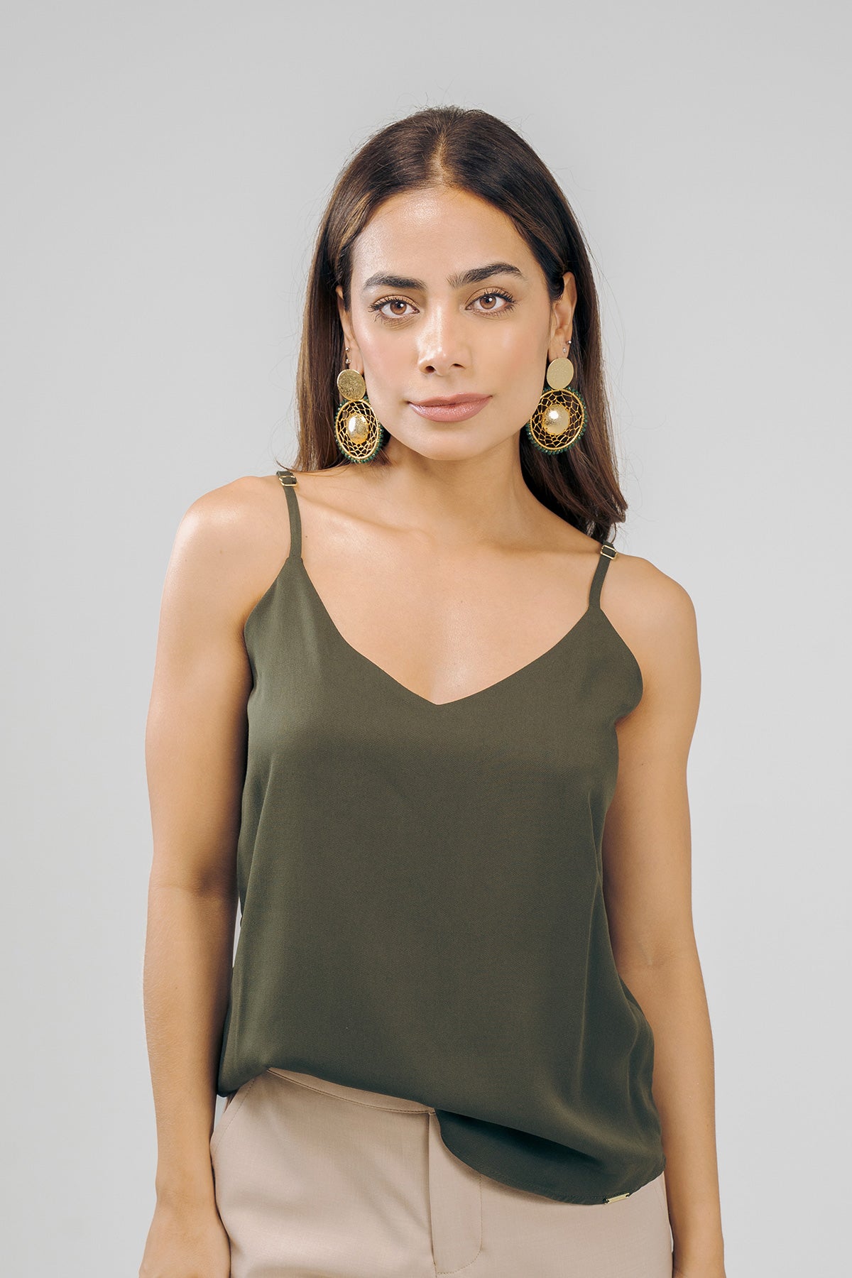 Blusa tiras escote V en rayon