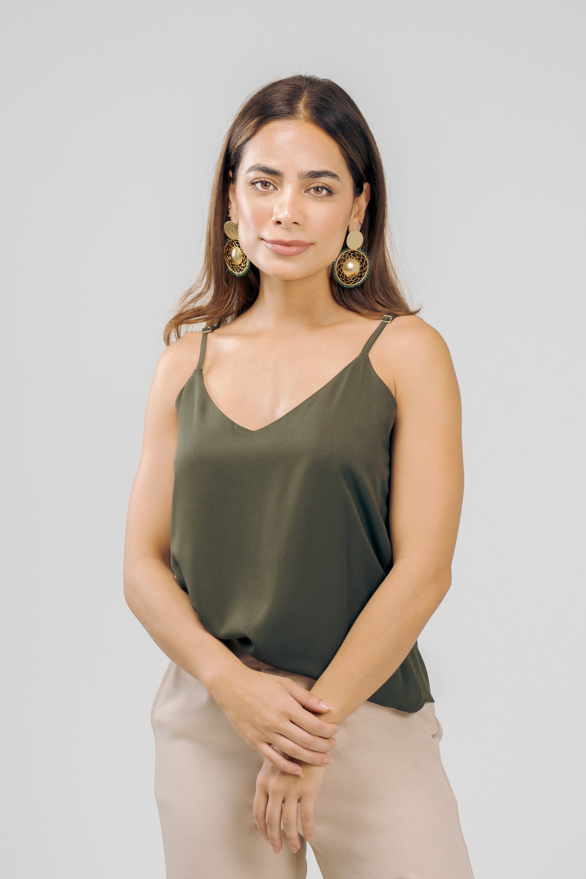 Blusa tiras escote V en rayon