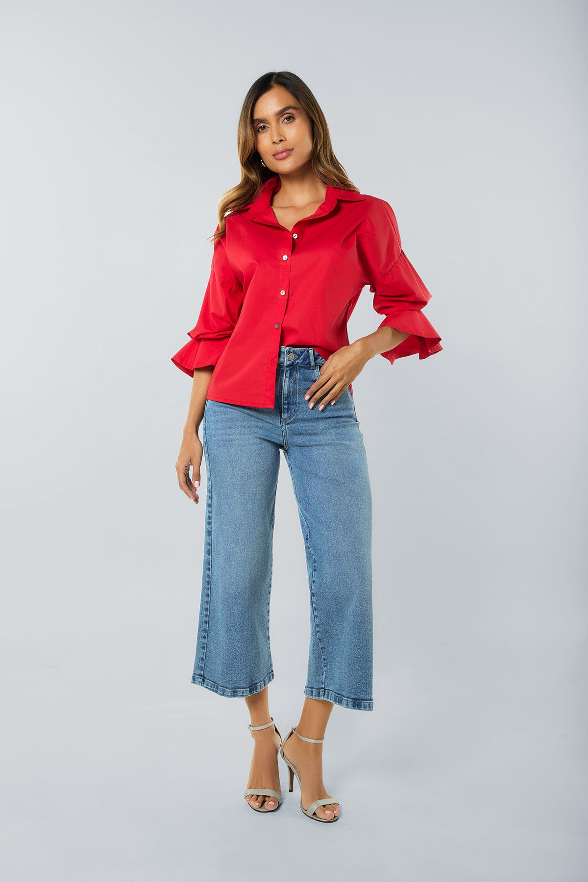 Camisera manga 3/4 en algodón