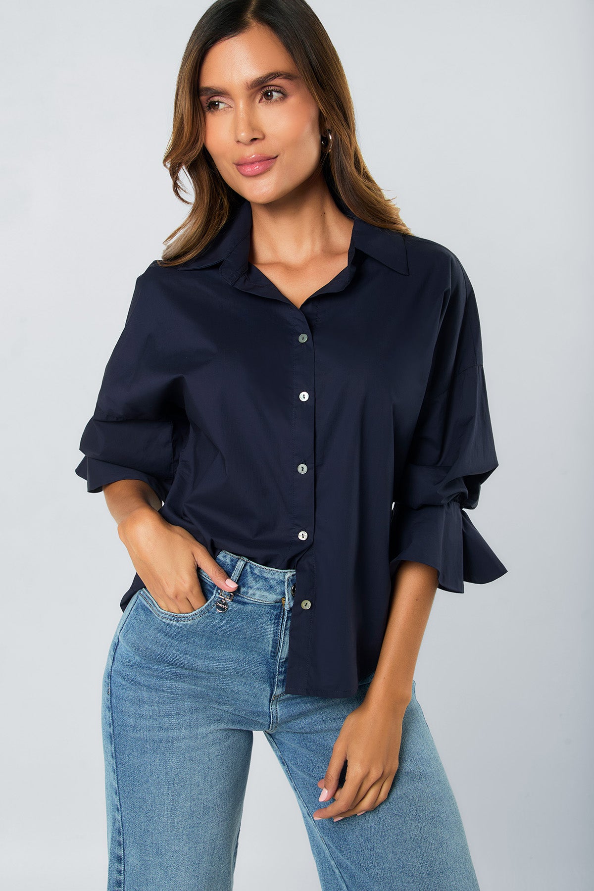 Camisera manga 3/4 en algodón