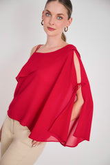 Blusa solo hombro chifon