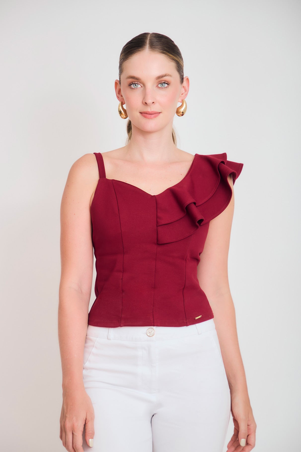 Blusa asimétrica tiras