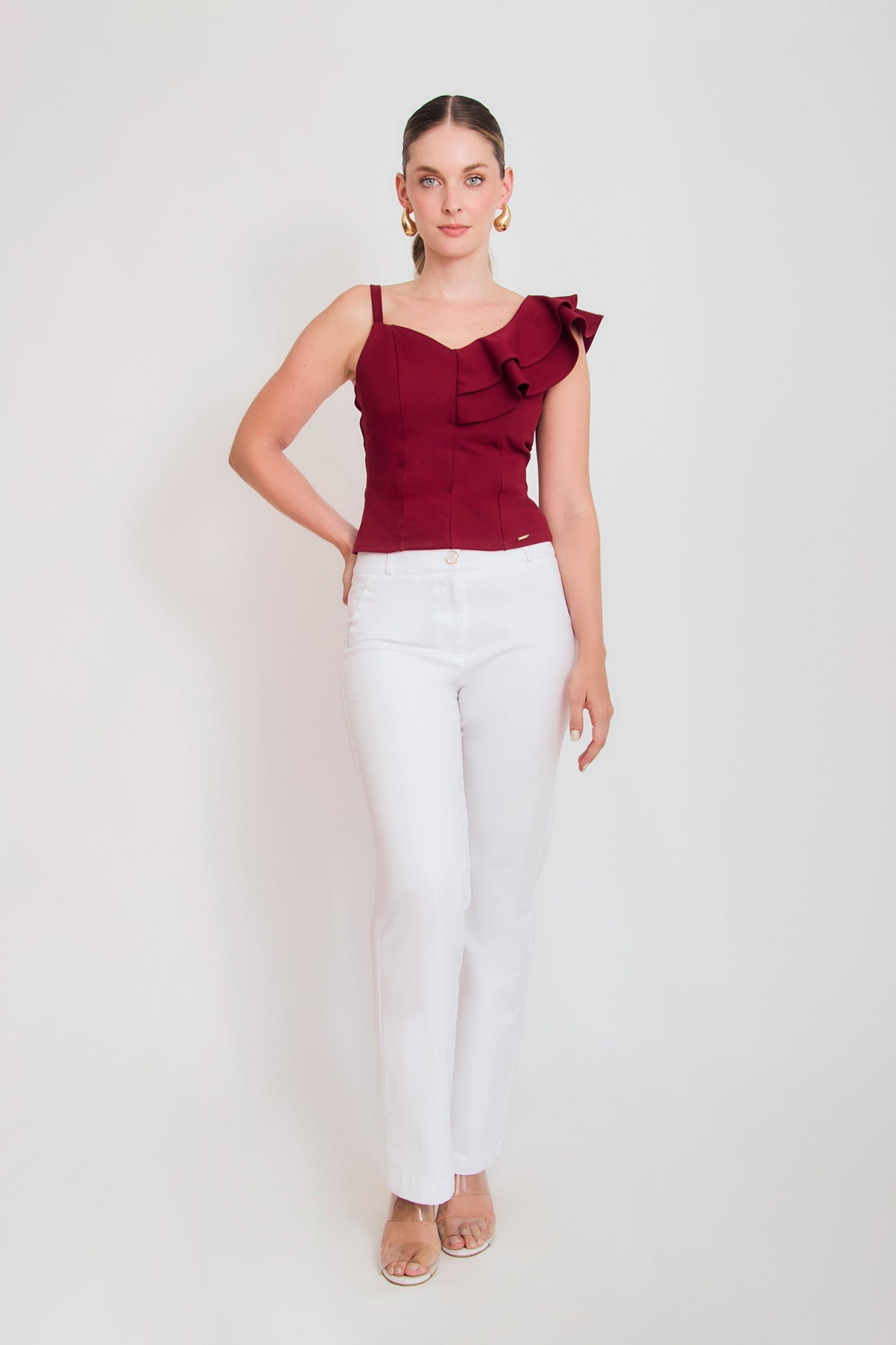 Blusa asimétrica tiras