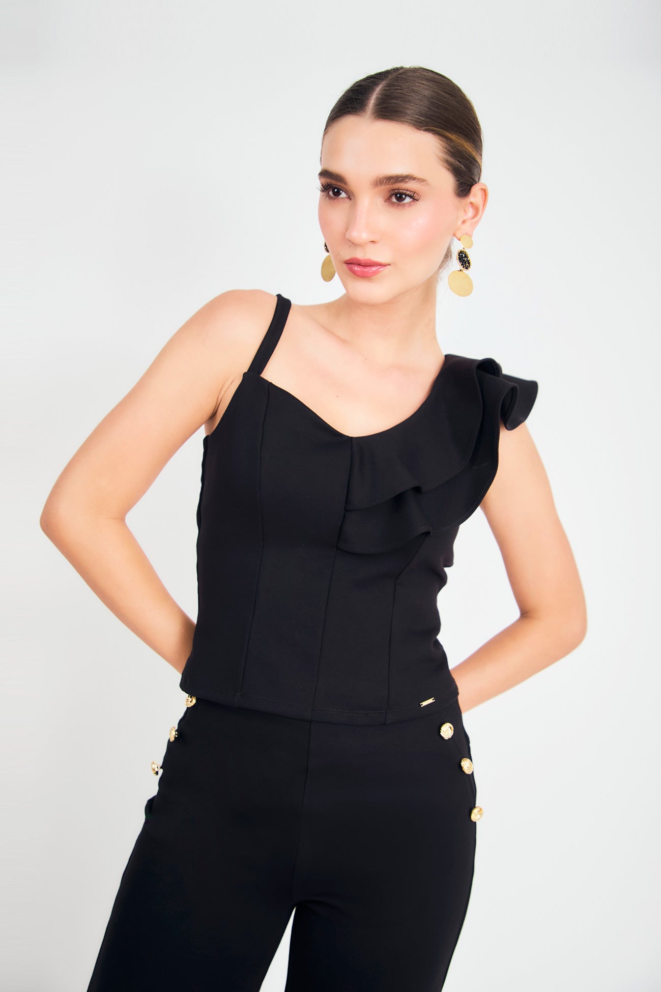 Blusa asimétrica tiras