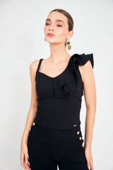 Blusa asimétrica tiras