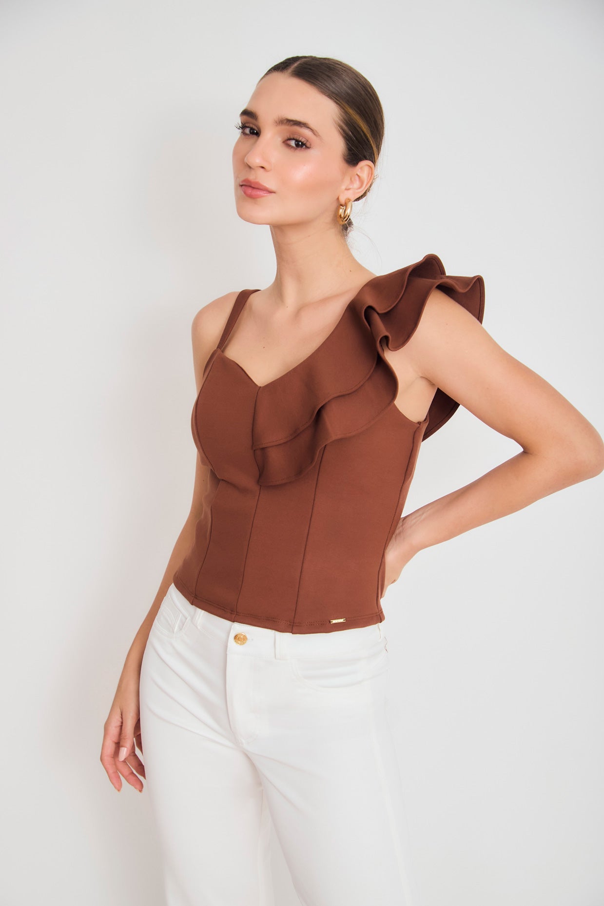 Blusa asimétrica tiras