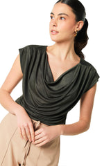 Blusa Manga escote babero