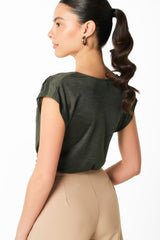 Blusa Manga escote babero