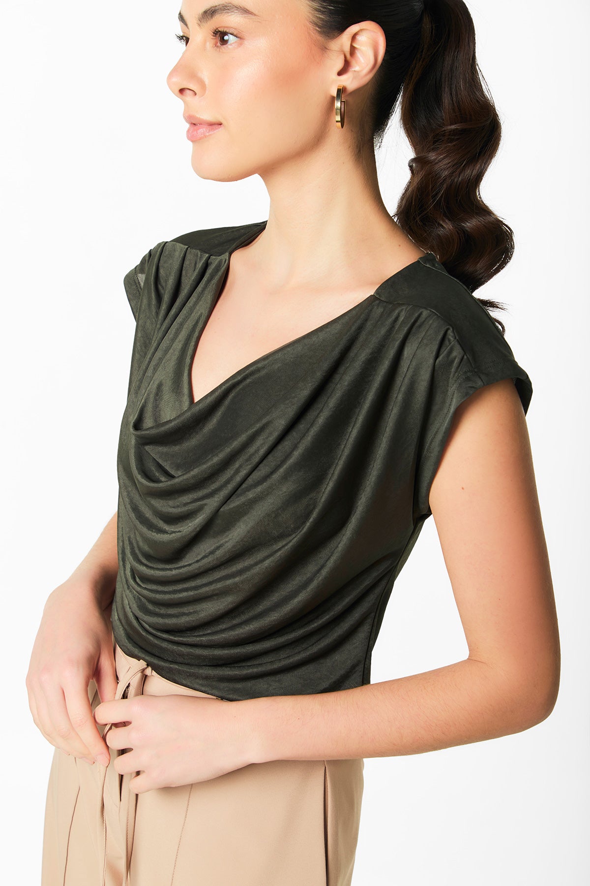 Blusa Manga escote babero