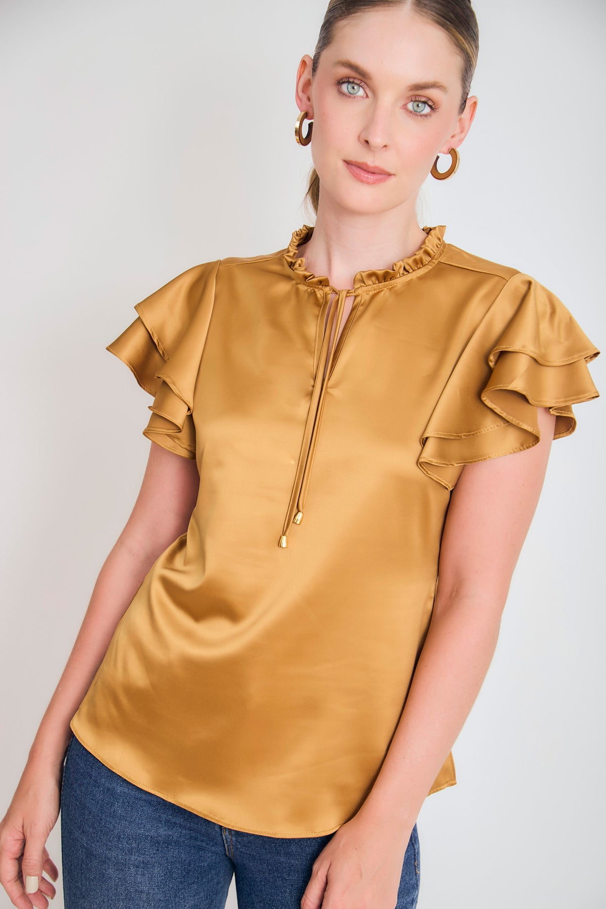 Blusa manga corta gola