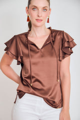 Blusa manga corta gola