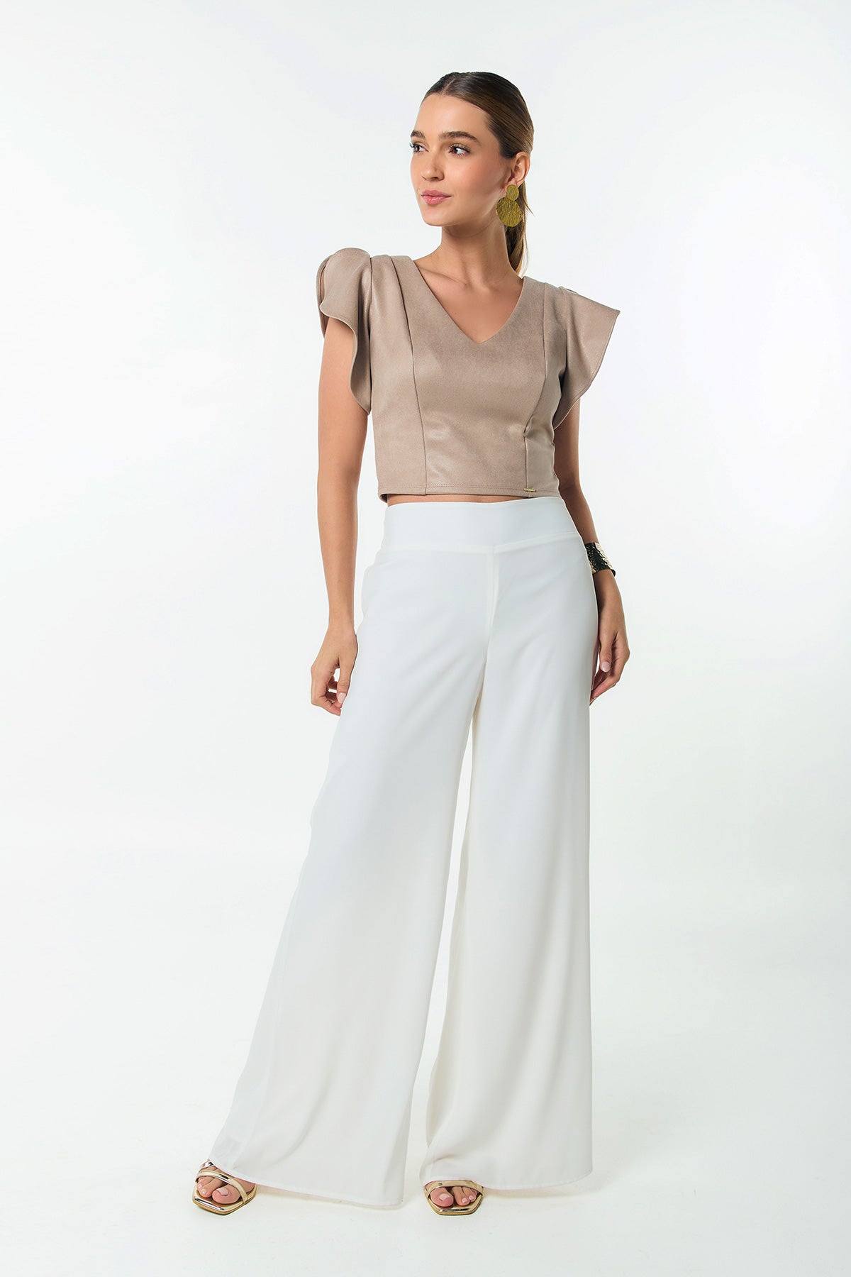 Crop top efecto brillo