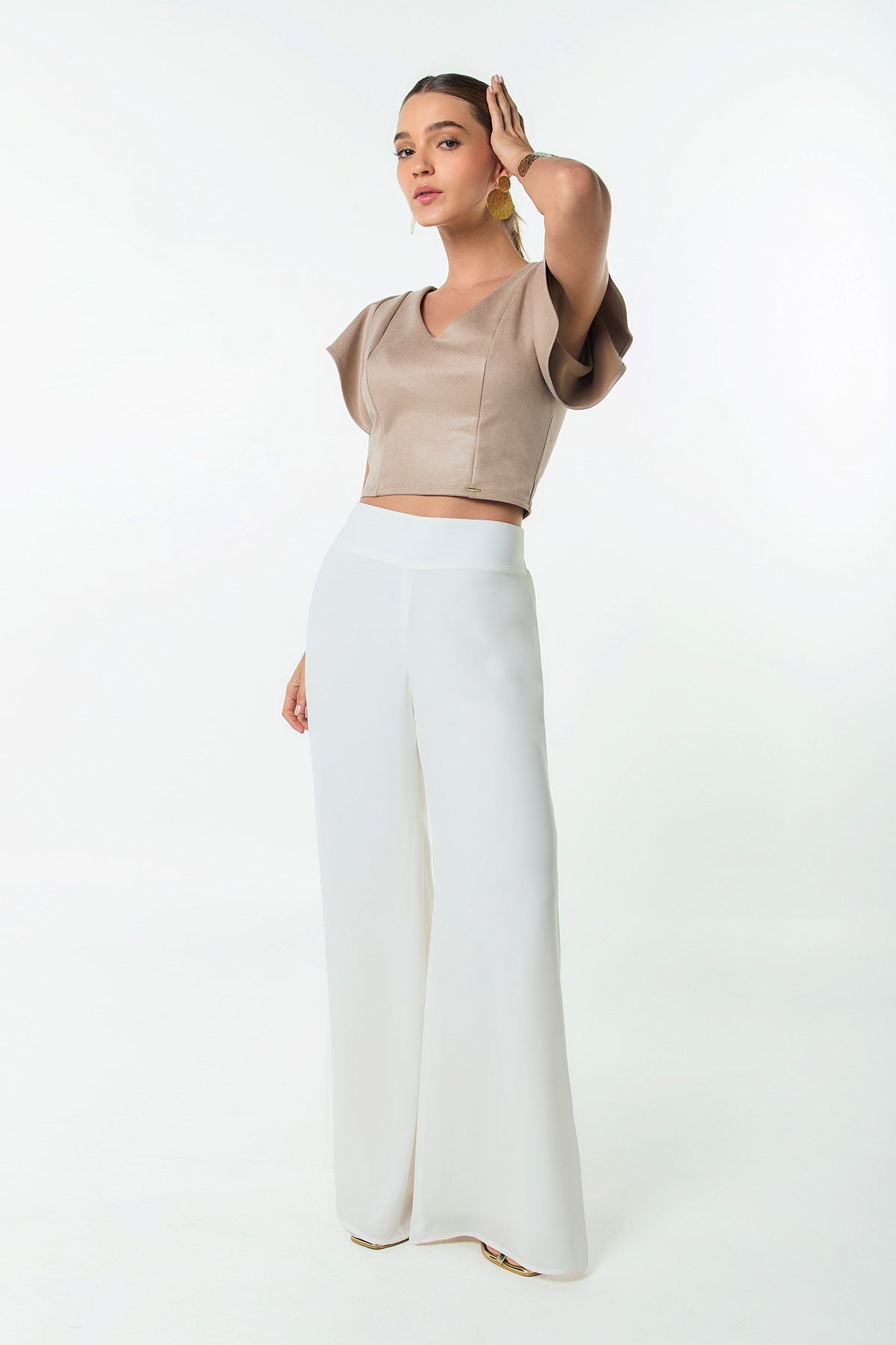 Crop top efecto brillo