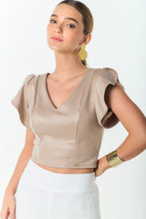 Crop top efecto brillo