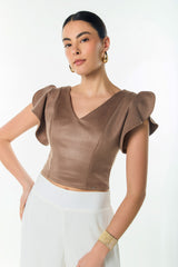 Crop top efecto brillo