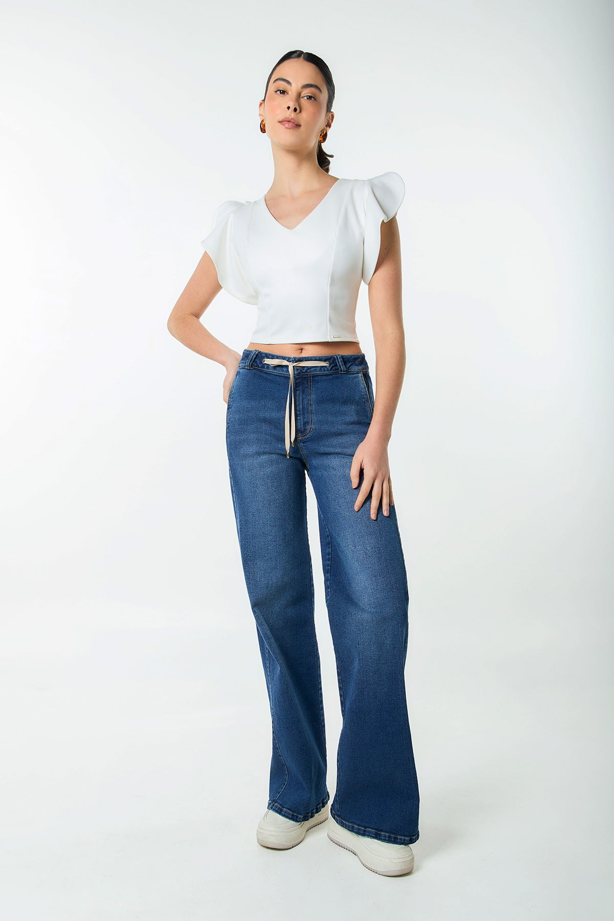 Crop top efecto brillo