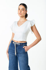 Crop top efecto brillo