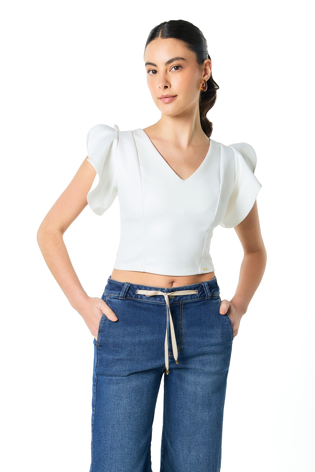 Crop top efecto brillo