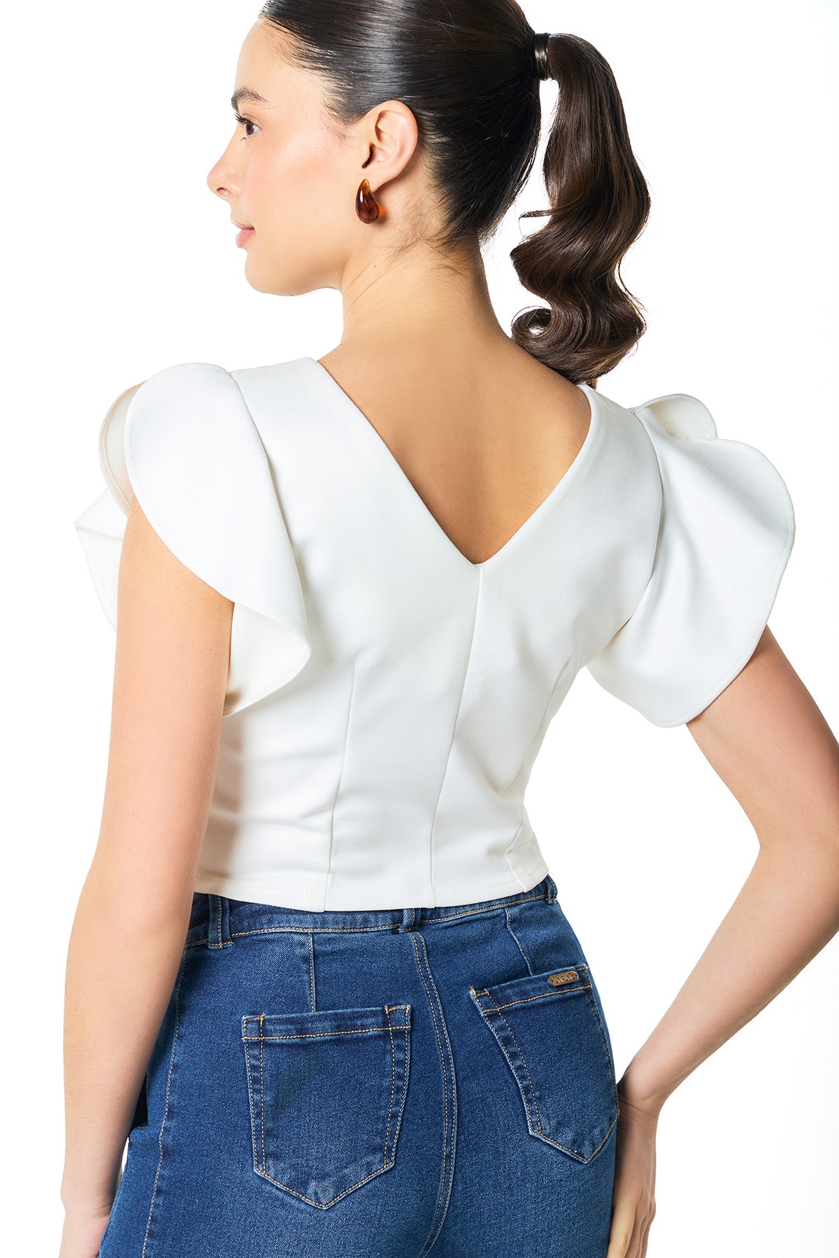 Crop top efecto brillo