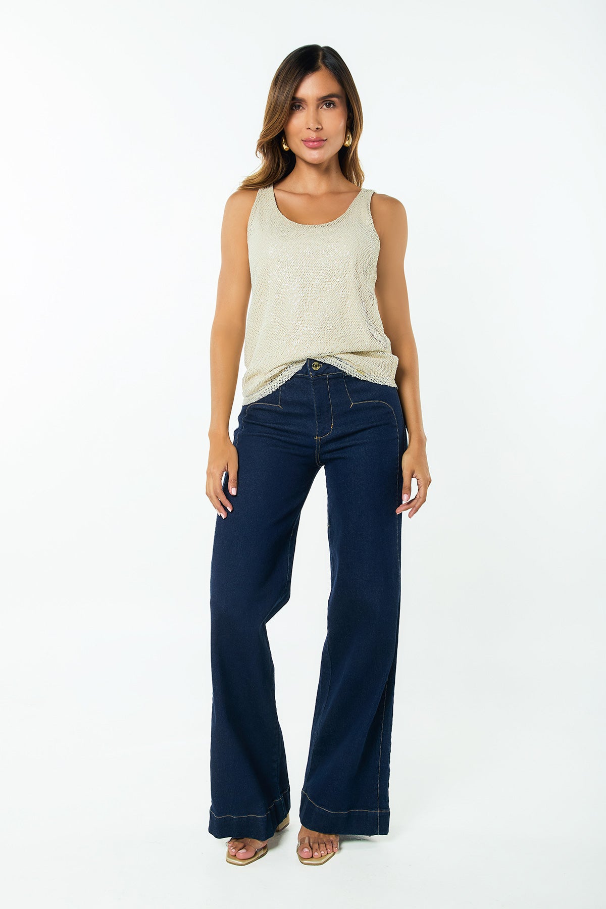 Blusa manga sisa en malla