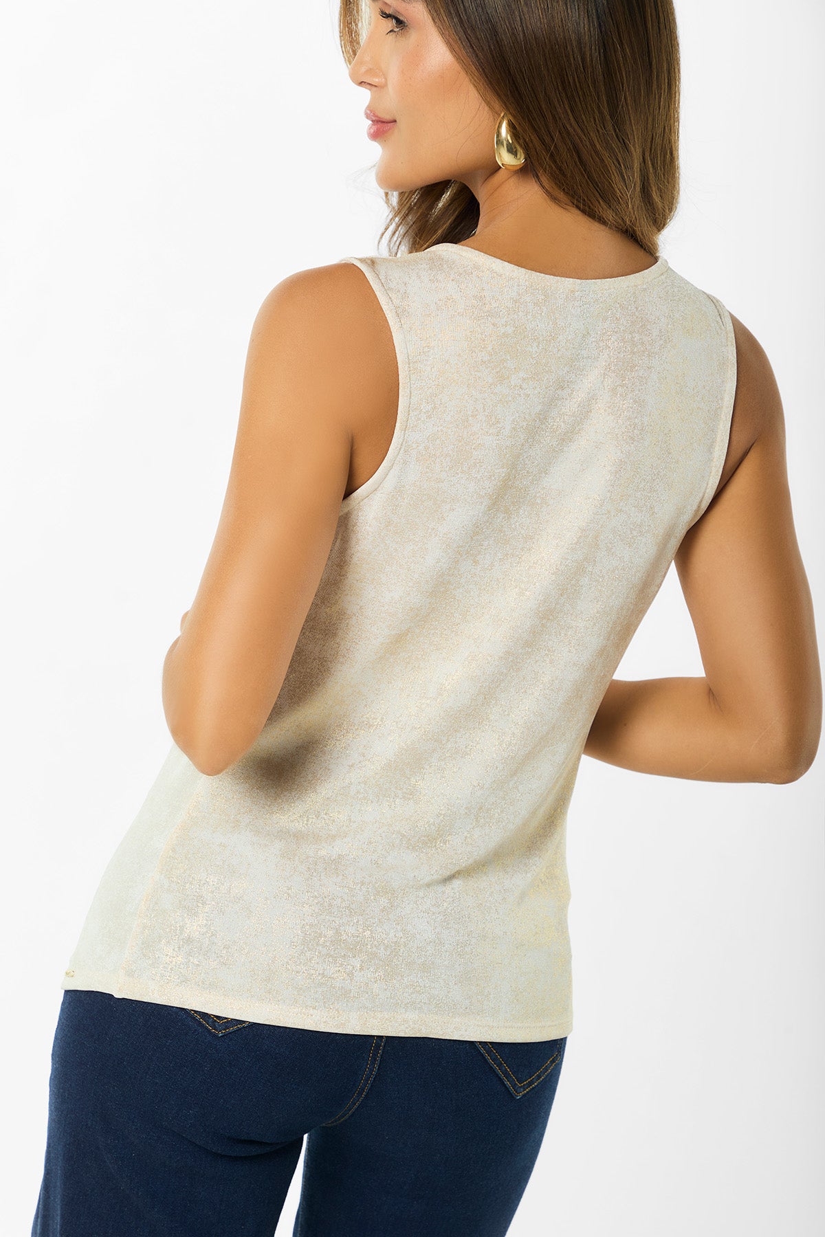 Blusa escote efectro brillo
