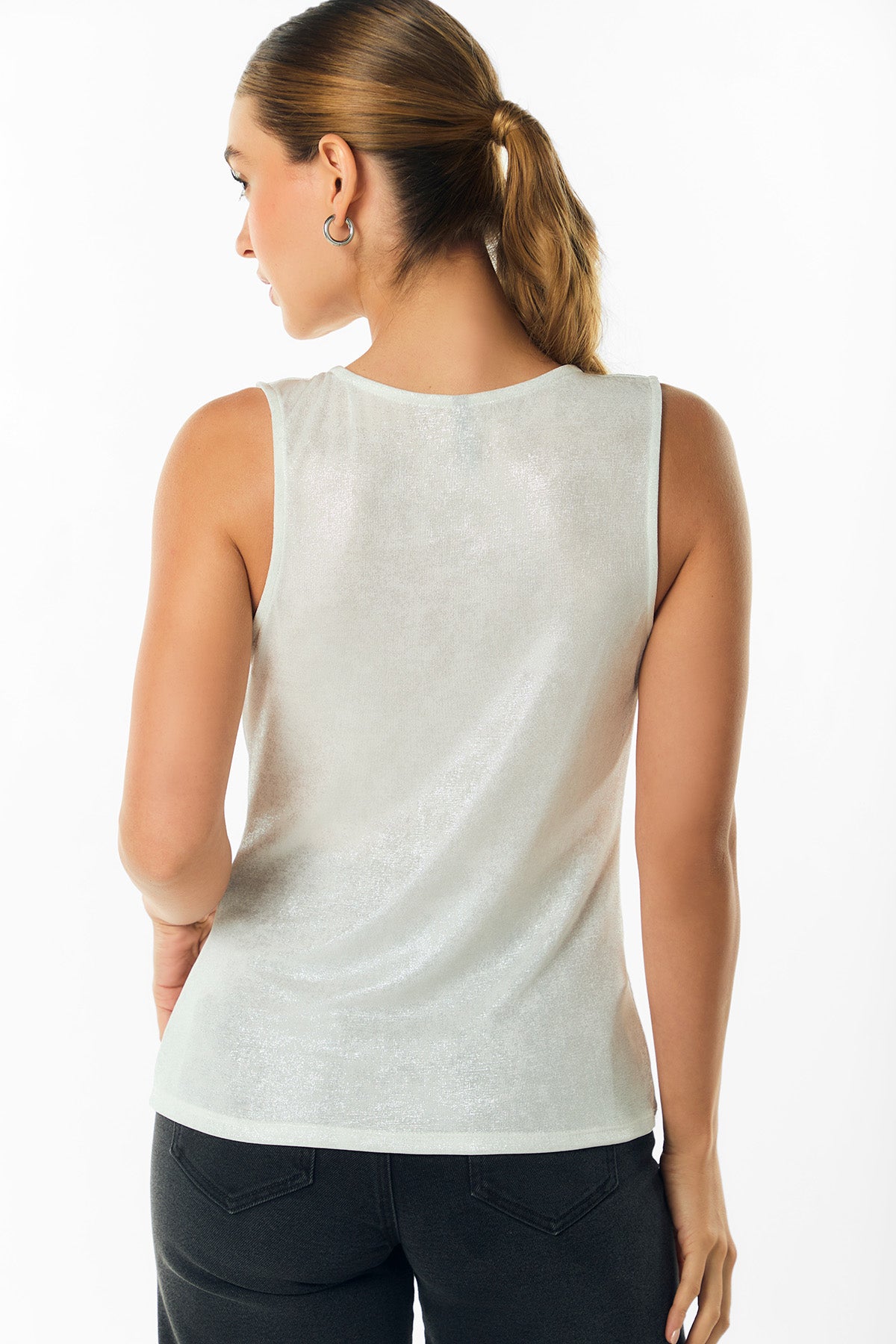 Blusa escote efectro brillo