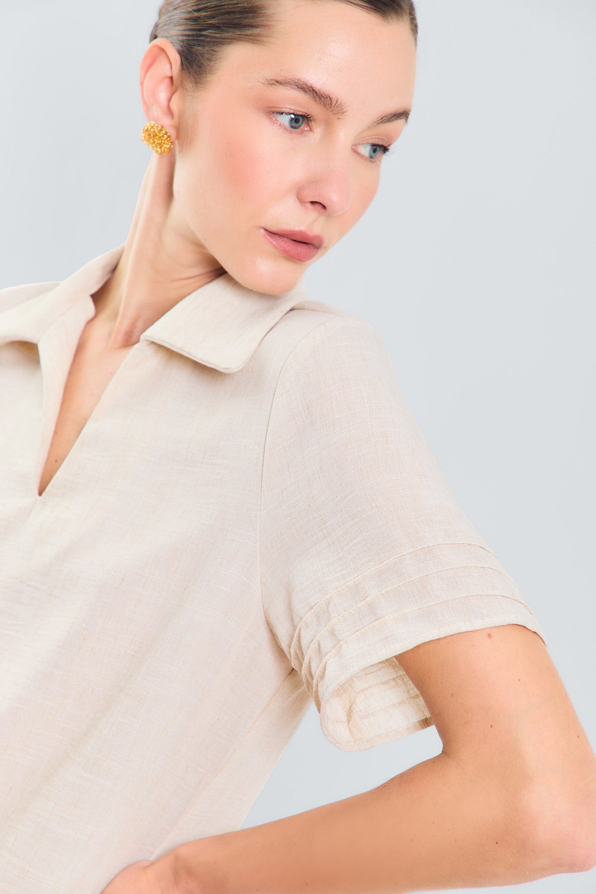 Bluson manga corta con alforzas