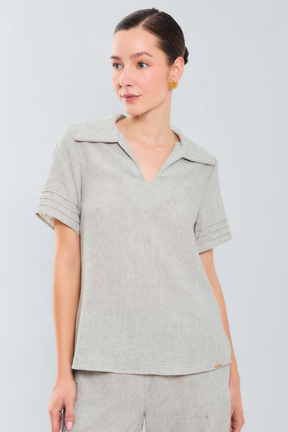 Bluson manga corta con alforzas