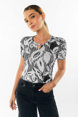 Camiseta manga corta estampada