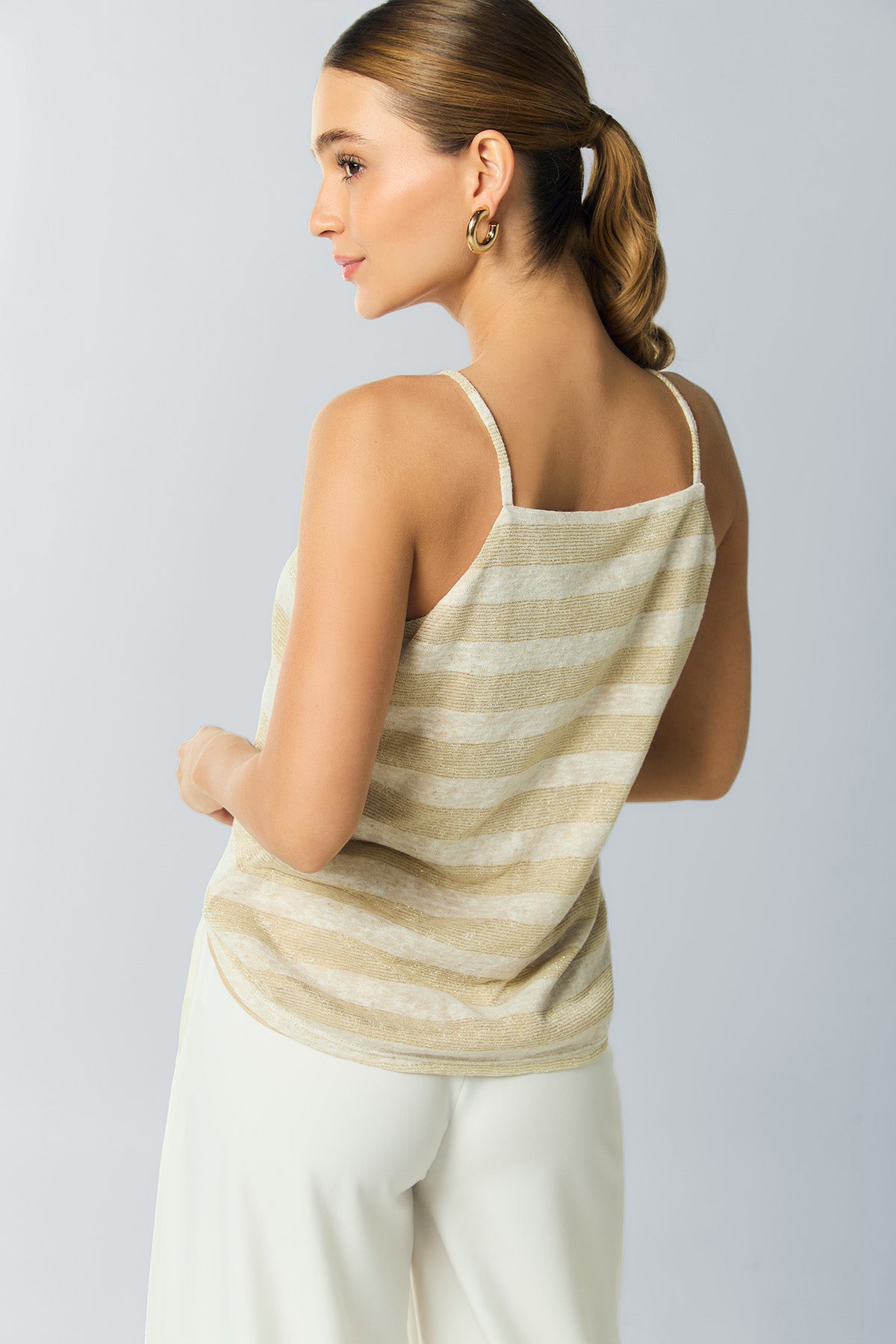 Blusa tiras escote v brillo