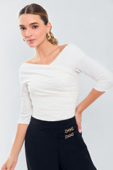 Blusa m3/4 cruzada zurcida laterales