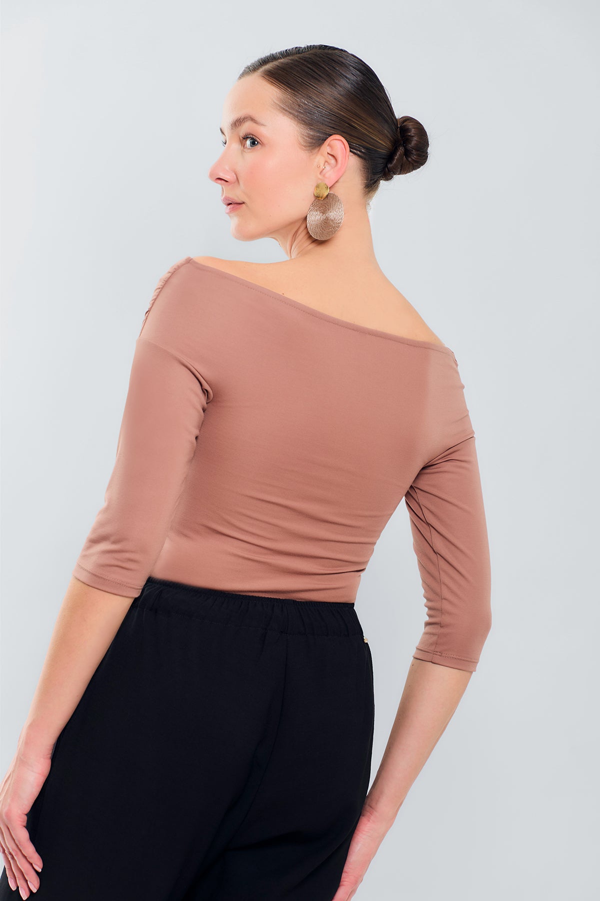 Blusa m3/4 cruzada zurcida laterales