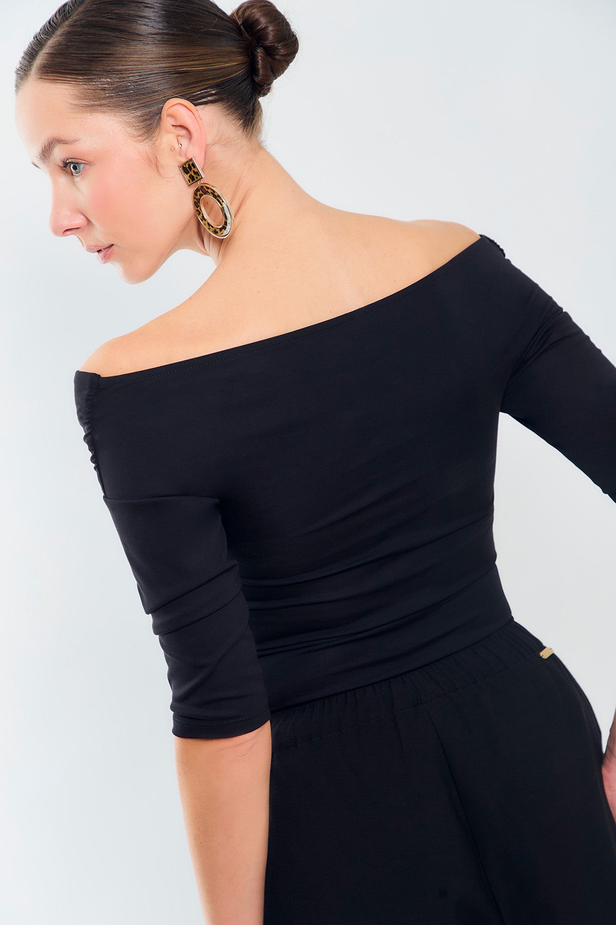 Blusa m3/4 cruzada zurcida laterales