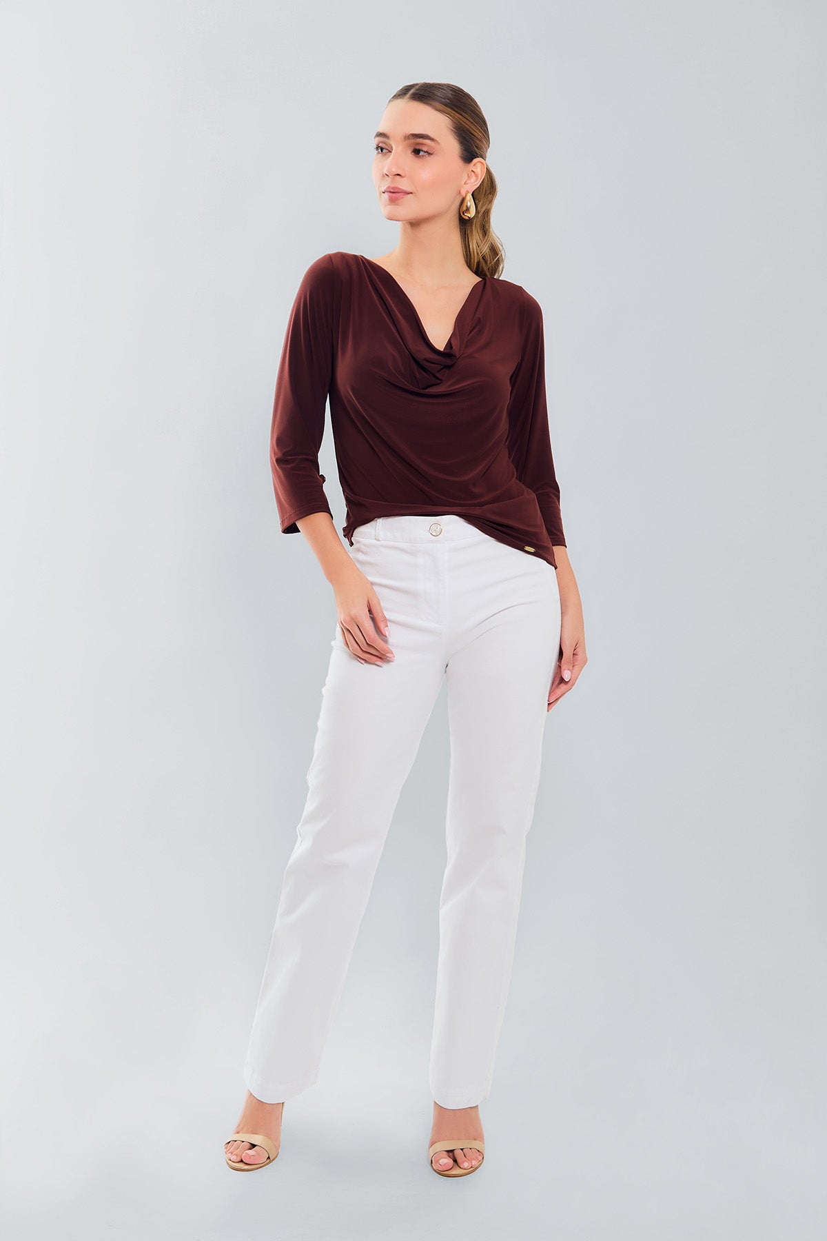 Blusa escote babero m3/4