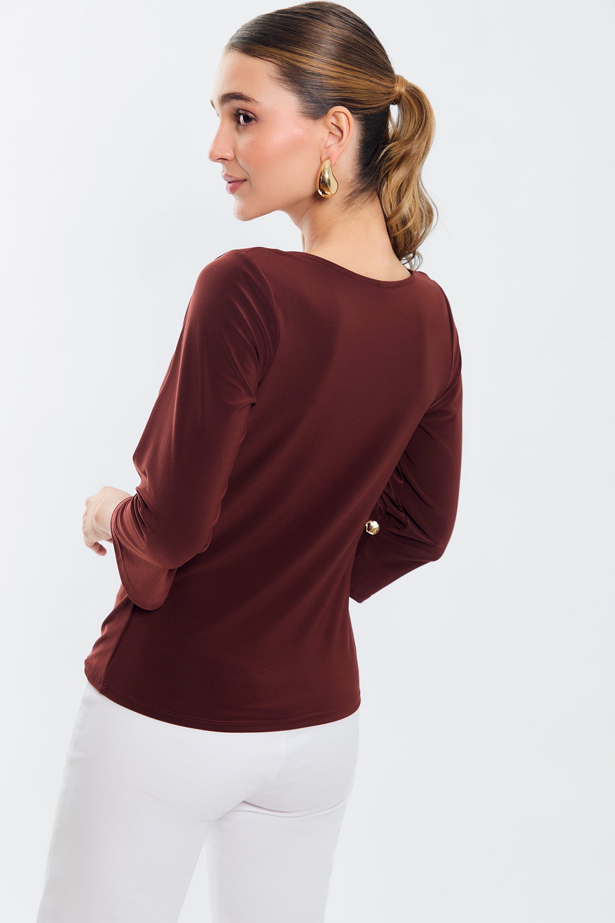 Blusa escote babero m3/4