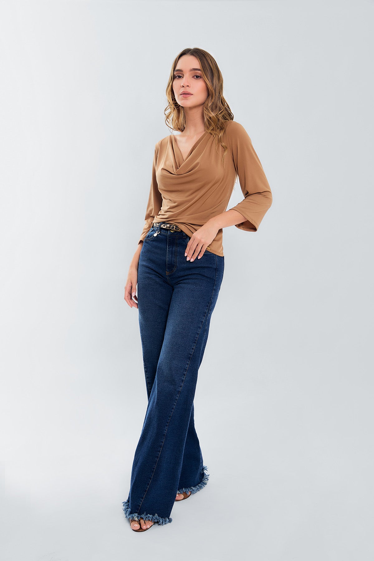 Blusa escote babero m3/4