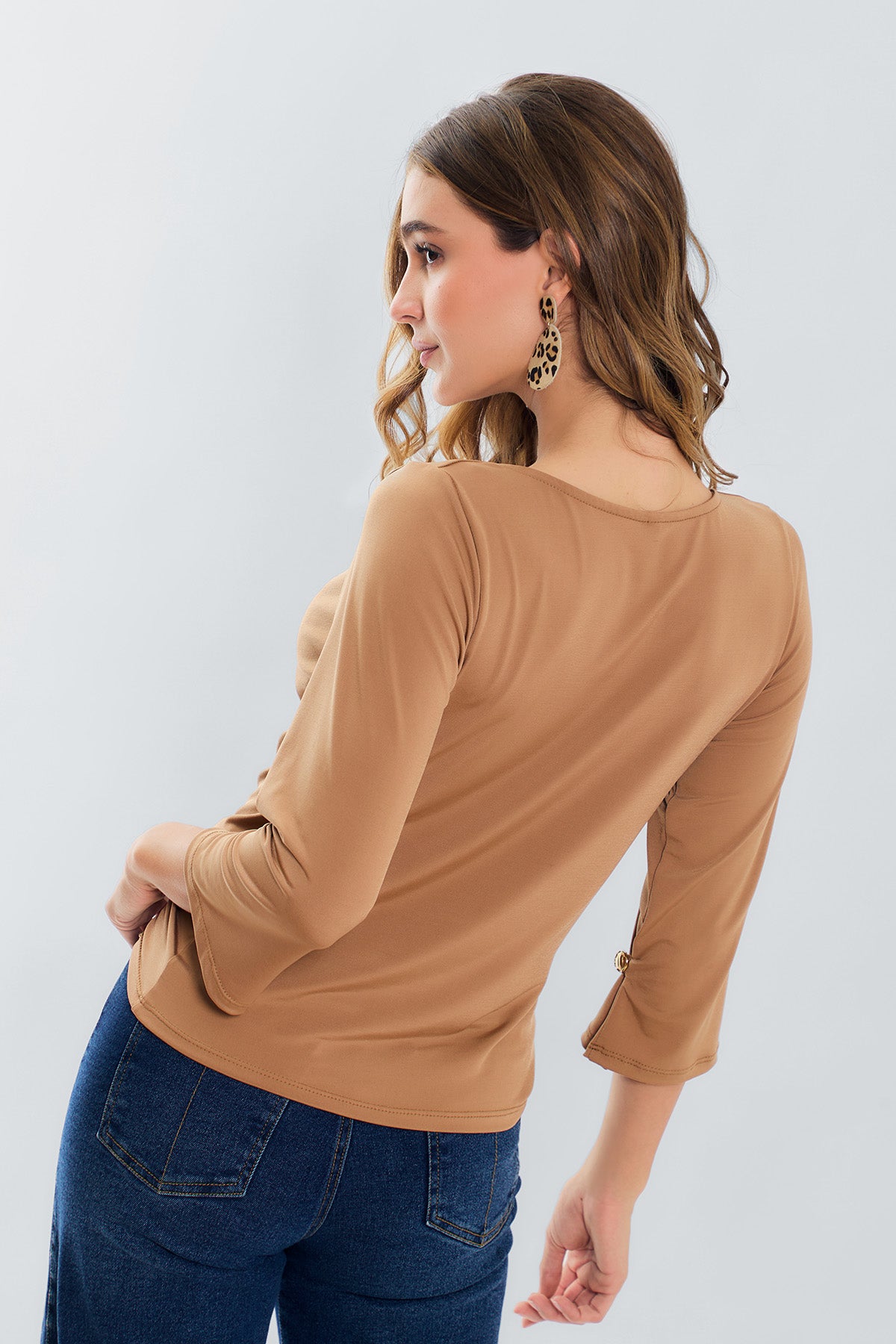 Blusa escote babero m3/4