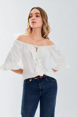 Blusa off shoulders con bolero