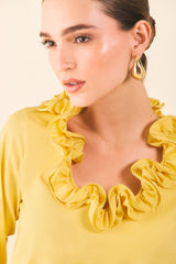 Blusa en popelina manga 3/4