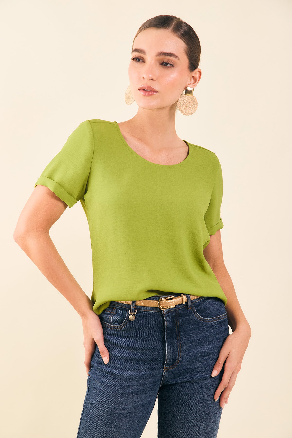 Blusa m/c con guardapolvo