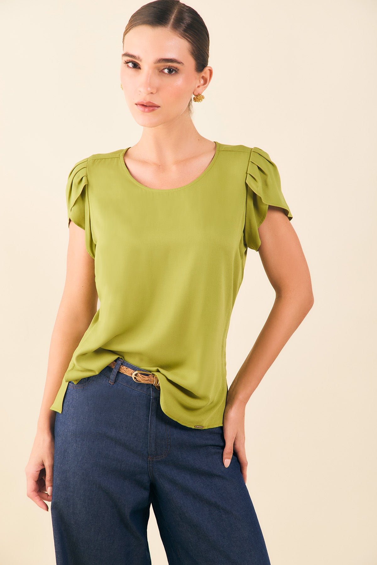 Blusa manga tulipán