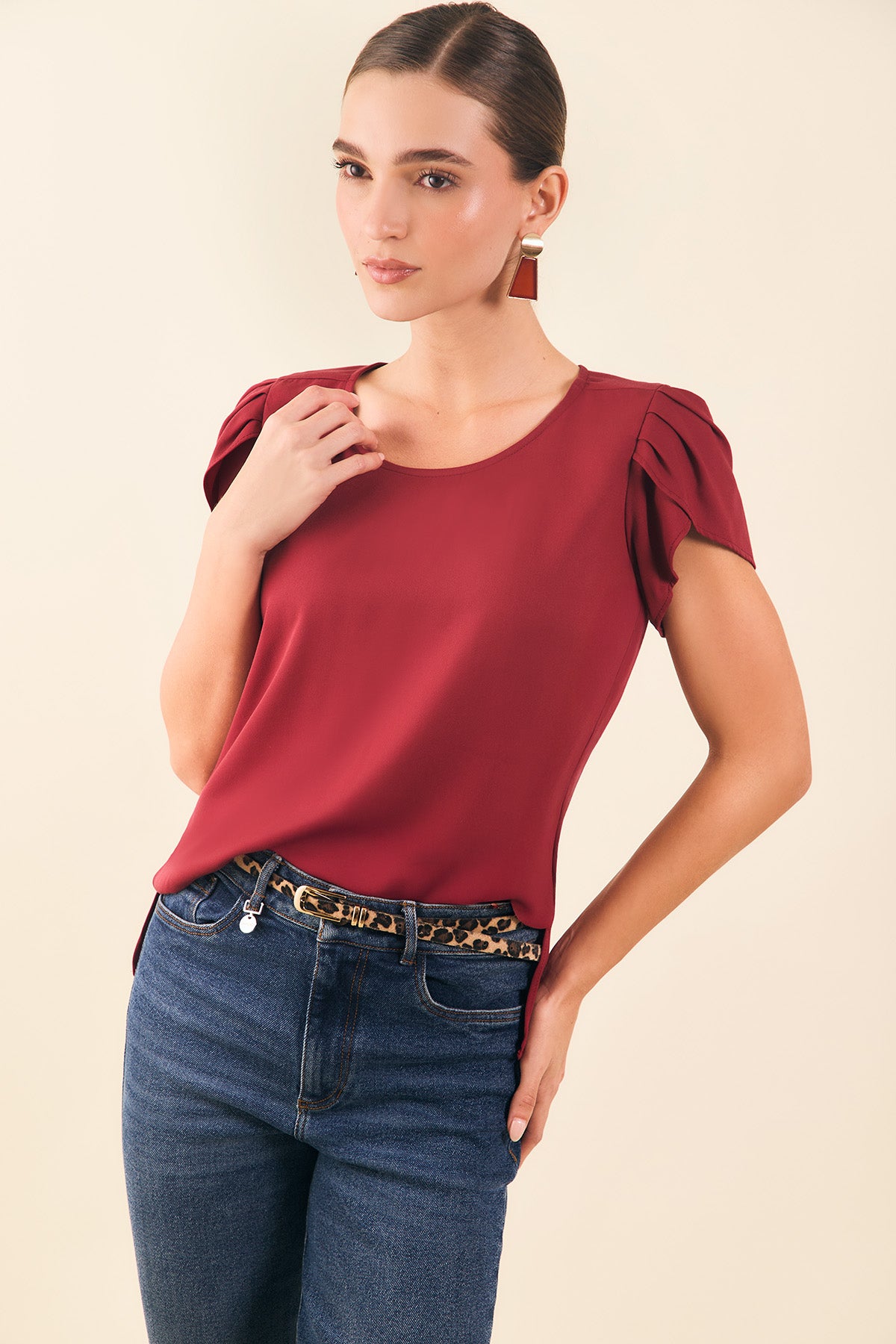 Blusa manga tulipán