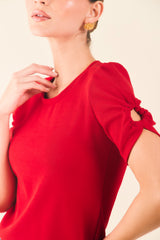 Blusa m/c con abertura y canal