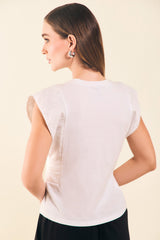 Camiseta box comb en hoja rota