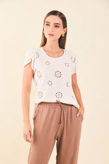 Blusa m/c tulipan en hoja rota