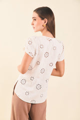Blusa m/c tulipan en hoja rota