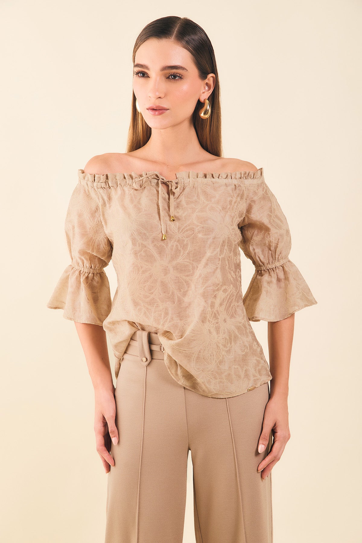 Blusa off shoulders gaza estampado