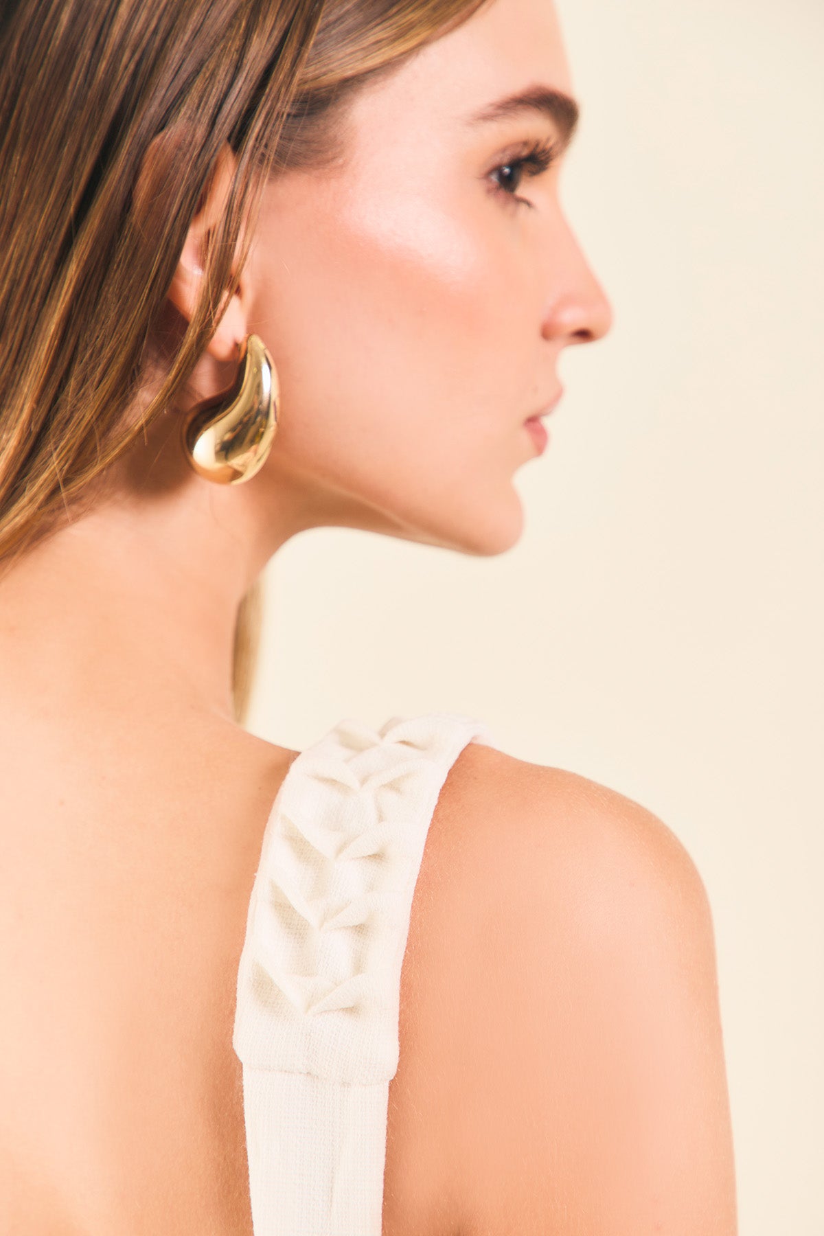 Blusa de tiras c/prenses escote corazon